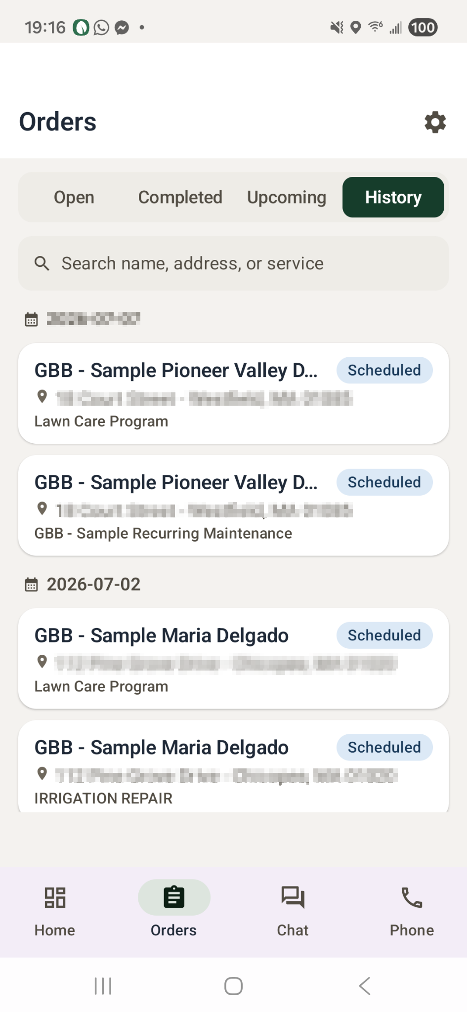 Technician app route