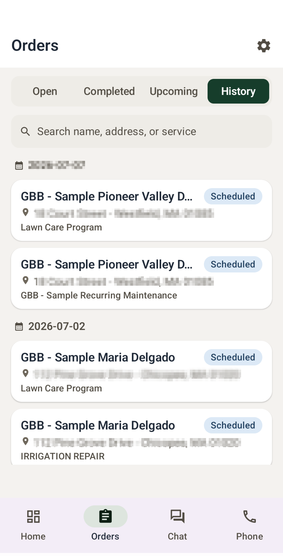 Field app work orders